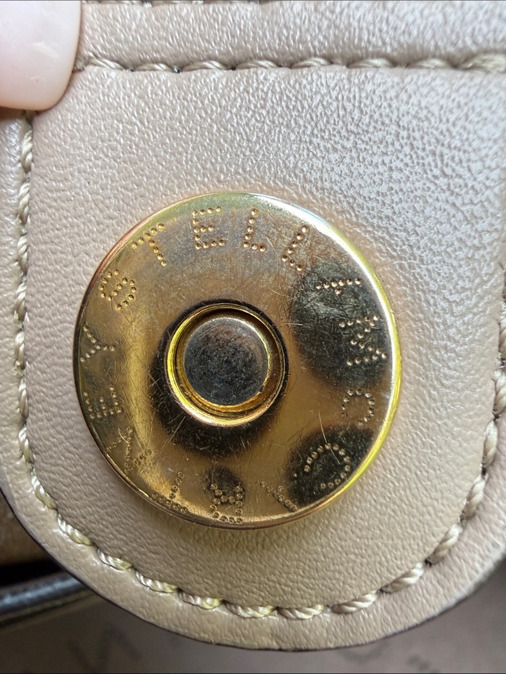 Stella McCartney Taupe Shoulder Bag with Branded Strap - Picture 3 of 4